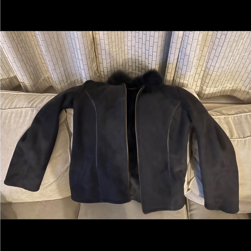 Marvin Richards Black Fur-Trimmed Jacket